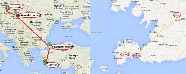 térkép az útról